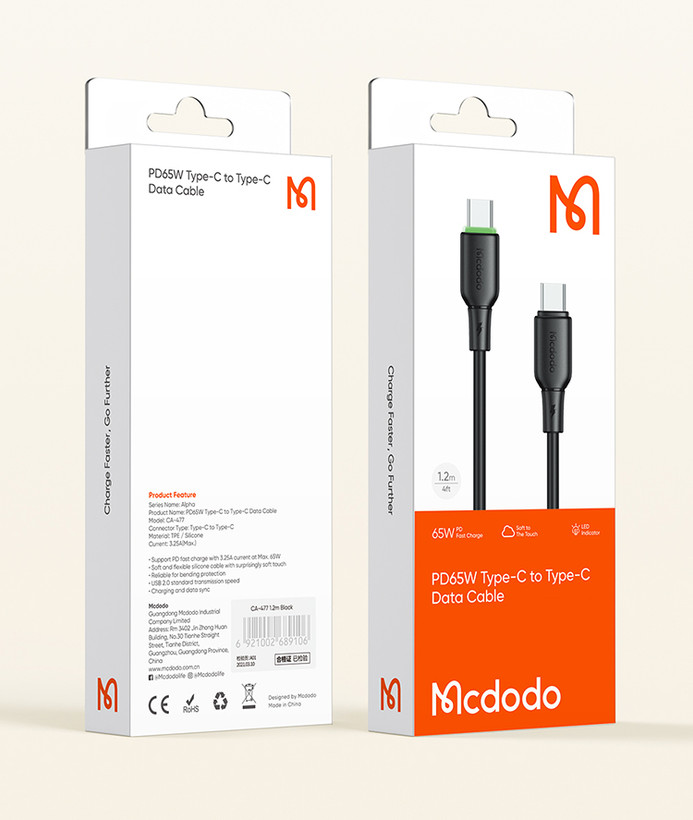 کابل شارژ TYPE-C به TYPE-C مکدودو MCDODO CA-4771
