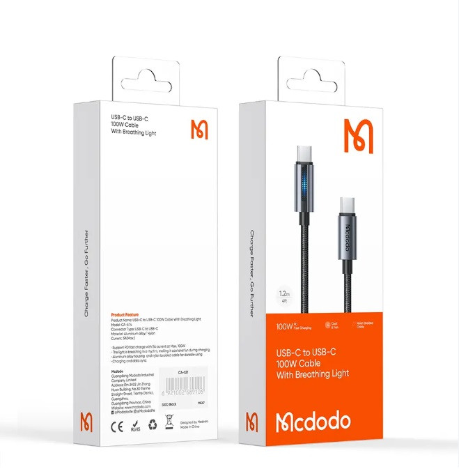 کابل شارژ TYPE-C به TYPE-C مکدودو MCDODO CA-5740-100W